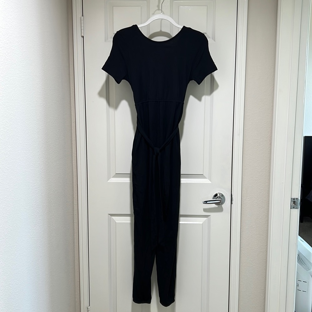 NWT A Pea in the Pod Maternity Black belted Jumpsuit Size XS